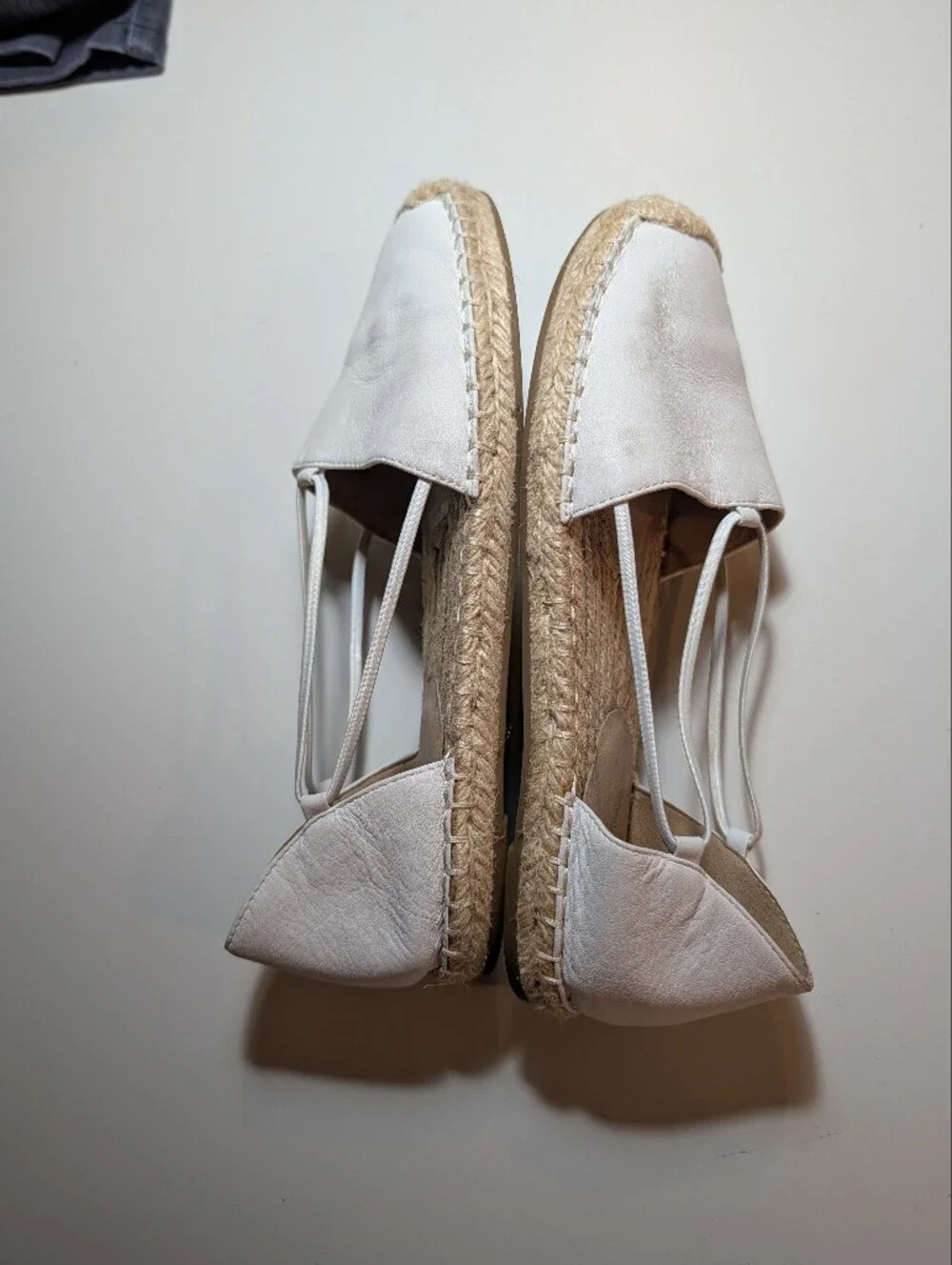 Eileen Fisher Cream Leather Espadrille Slingback Flats Size 7.5
